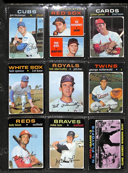 Lot of 343 Different 1971 Topps Baseball Cards w. Munson