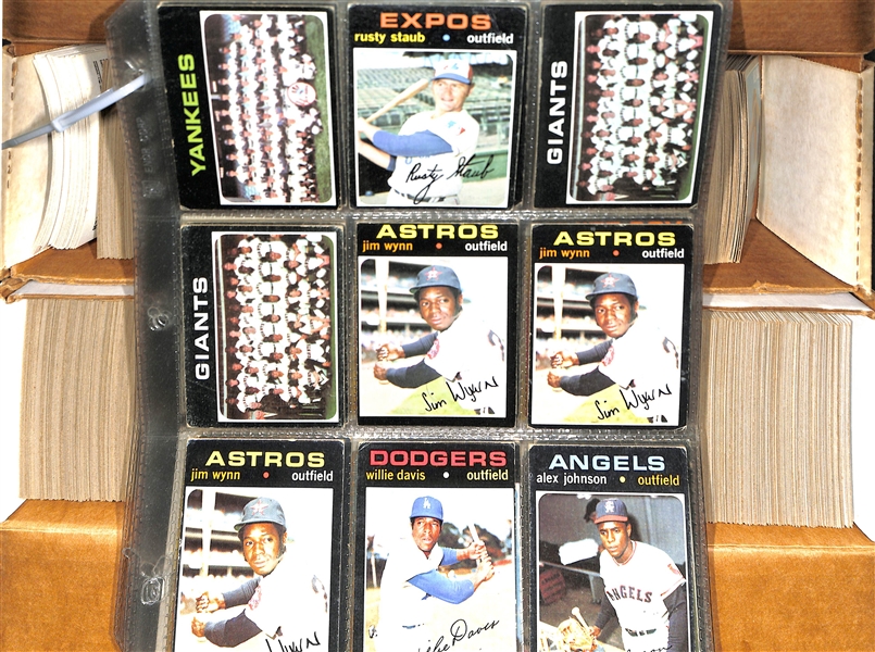 Lot of 1500 Assorted 1970-1977 Topps Baseball Cards w. Minor Stars