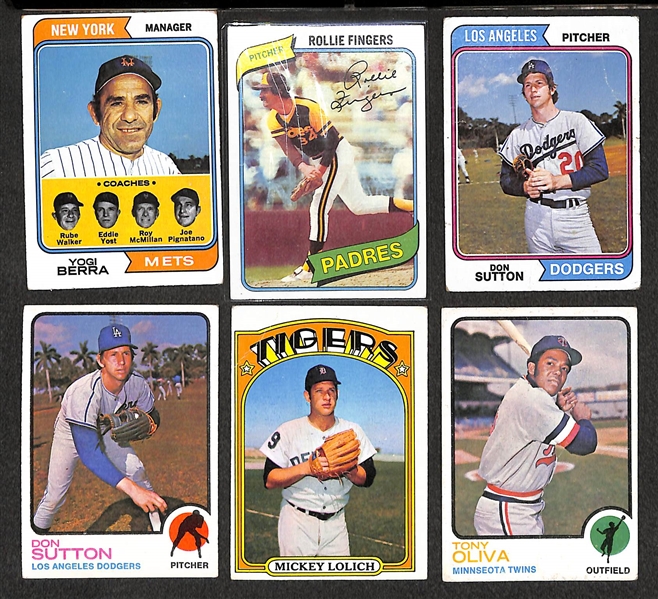 Lot of 1000+ Assorted 1972-1980 Topps Baseball Cards w. Minor Stars