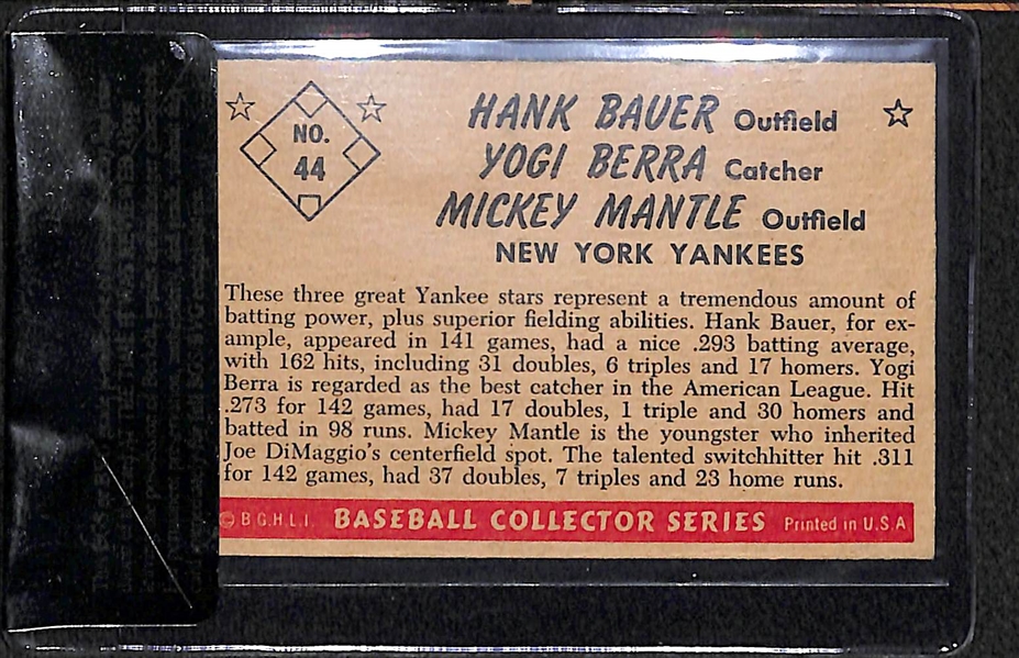1953 Bowman Mickey Mantle, Yogi Berra, Hank Bauer (#44) Raw Graded BVG 3
