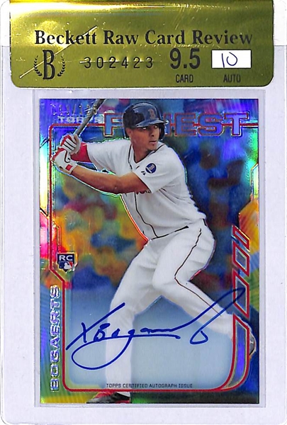 Xander Borgaerts 2014 Topps Finest Autographed Rookie Lot of (2) BGS 9.5