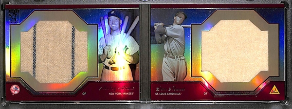 2009 Topps Tribute Mickey Mantle and Stan Musial Dual Jumbo Relic Booklet Card #13/25