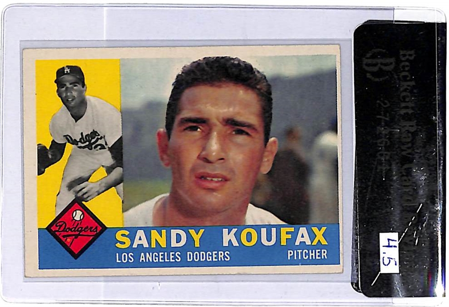Lot of (4) 1960s Sandy Koufax Cards  - All Beckett Raw Graded