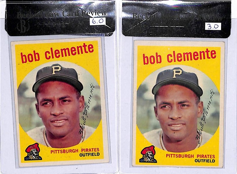 Lot of (5) 1950s & 1960s Roberto Clemente Cards - All Beckett Raw Graded