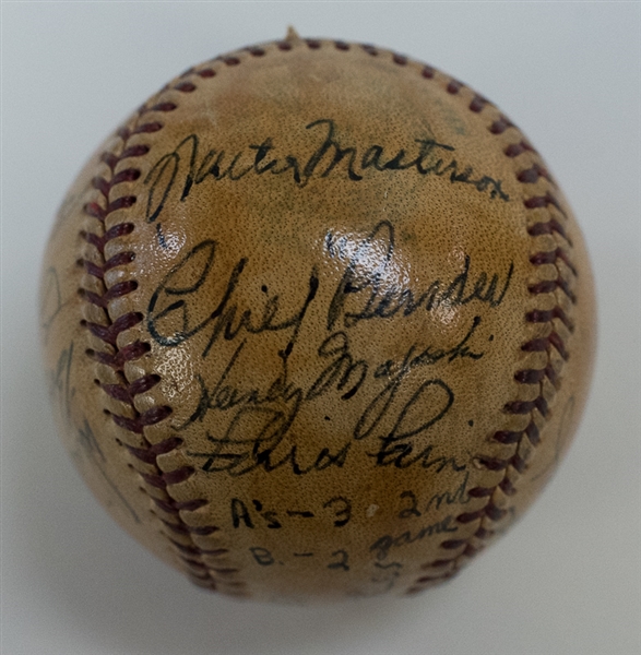 1951 Philadelphia A's Signed Baseball with Chief Bender and Jimmie Dykes (JSA LOA)