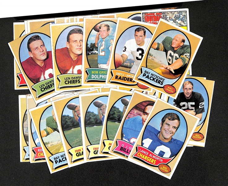 Lot of 51 1970 Topps Assorted Football Cards w. Len Dawson (x2)