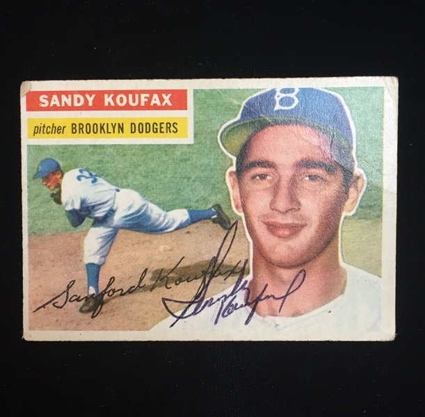 1956 Topps Sandy Koufax Autographed Baseball Card - JSA