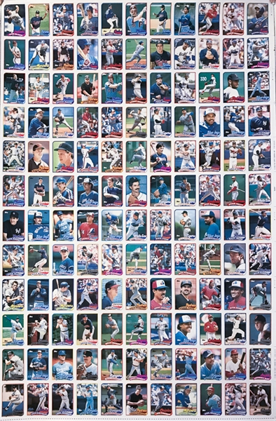 1989 Topps Baseball Uncut Sheet & (3) - 1990 Topps Baseball Uncut Sheets