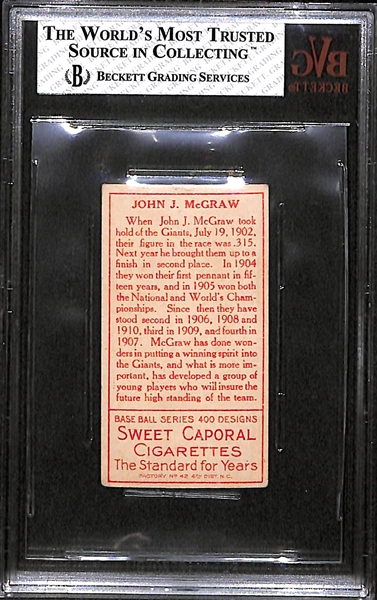 1911 T205 John McGraw (HOF) w/ Sweet Caporal Back - BVG 4.5 (VG-EX+) 