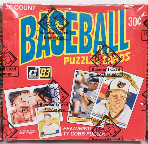 Lot of (3) 1983 Donruss Unopened Baseball Wax Boxes - 36 packs per box (Boggs, Gwynn, Sandberg Rookie Year) - Sealed By BBCE