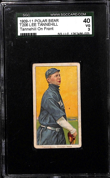 Lot of 4 Chicago White Sox 1909-11 T206 Cards -Scott (BVG 3.5), L. Tannehill Polar Bear (SGC 3.0), Fiene (BVG 2.0) and Isbell (BVG 1.5)
