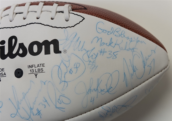 1990-1993 Super Bowl Buffalo Bills Team Signed Football w. Kelly & Thomas