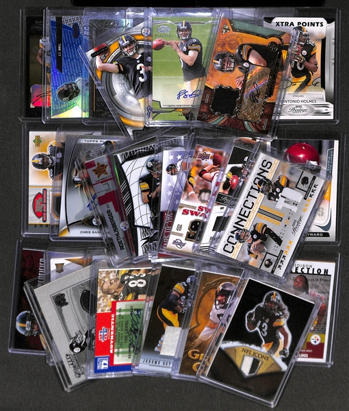 Lot Of 32 Steelers Autograph & Relic Cards w. Bradshaw