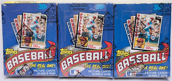 Lot of (3) Unopened 1984 Topps Baseball Wax Boxes (3 Boxes w/ 36 Wax Packs Per Box) - Sealed By BCCE