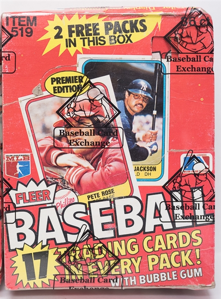 Lot of (3) Unopened 1981 Fleer Baseball Wax Boxes (3 Boxes w/ 38 Wax Packs Per Box) - Sealed By Baseball Card Exchange