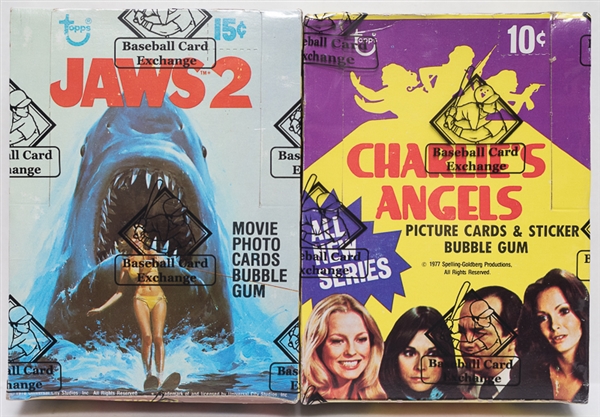 RARE 1977 Topps Charlie's Angels 4th Series Unopened Wax Box & 1978 Topps Jaws 2 Unopened Wax Box (36 Packs/Box) - Sealed by BBCE