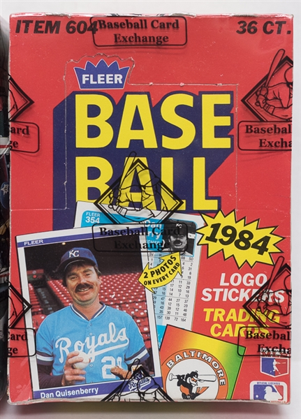 Lot of (2) Unopened 1984 Fleer Baseball Wax Boxes (2 Boxes w/ 36 Wax Packs Per Box) - Sealed by BBCE
