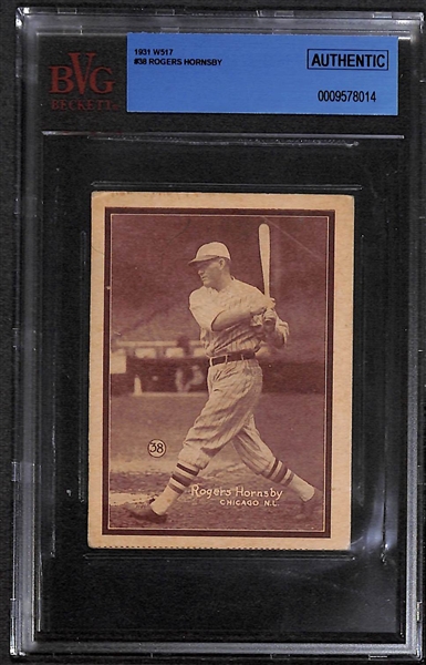 Lot of 4 - 1931 W517 #38 Rogers Hornsby Cards - BVG Authentic