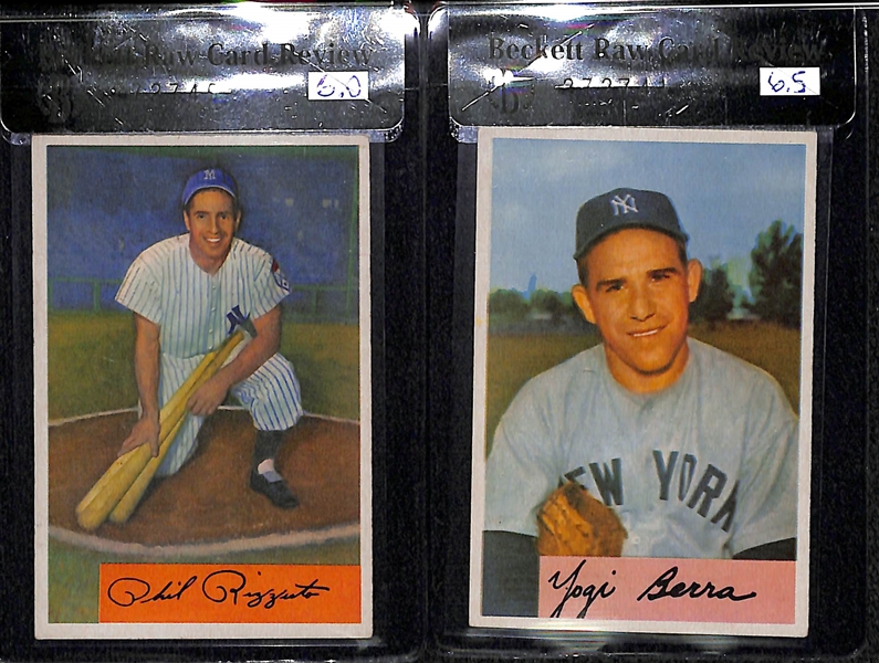 1954 Bowman Yogi Berra #161 (BVG 6.5) and Phil Rizzuto #1 (BVG 6.0)