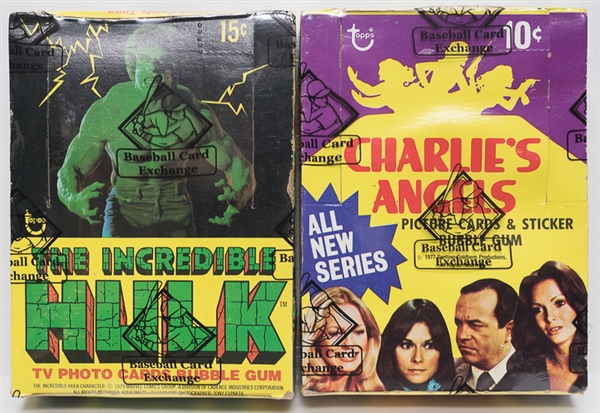 2 Unopened Non-Sport Wax Boxes - 1979 The Incredible Hulk & 1977 Charlie's Angels Series 3 - Sealed by BBCE