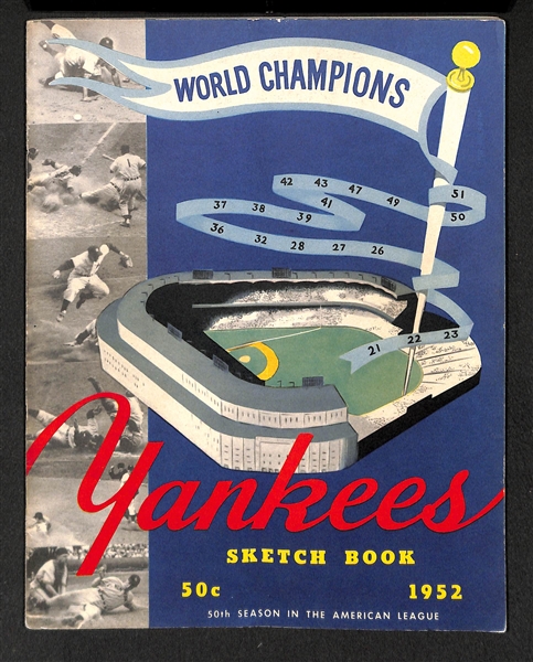 1952 Yankees Sketch Book - Includes a Dedication to the 1951 World Series & the Retiring Joe DiMaggio