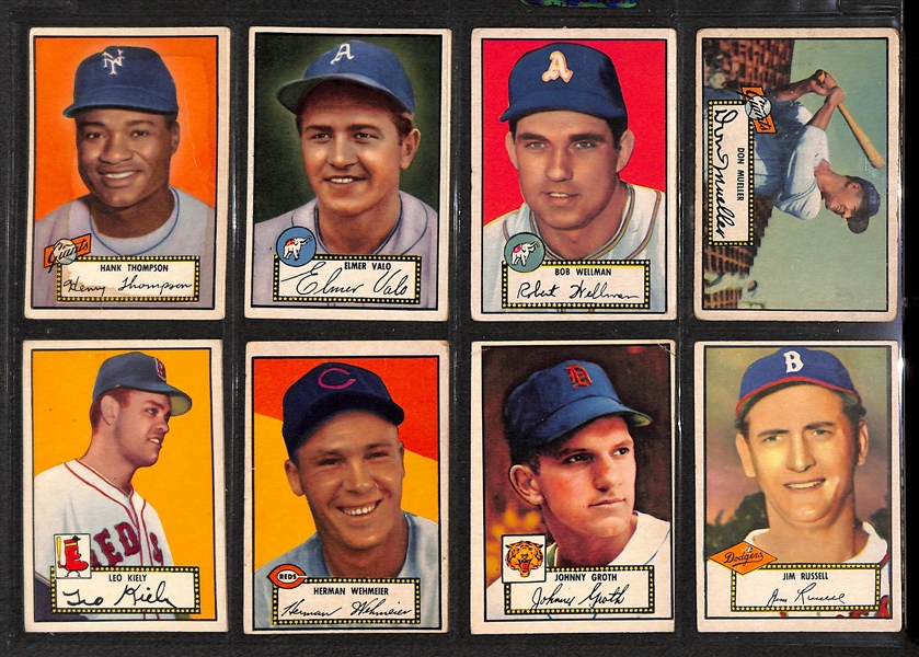 Lot of 36 - 1952 Topps Baseball Cards w. Elmer Valo