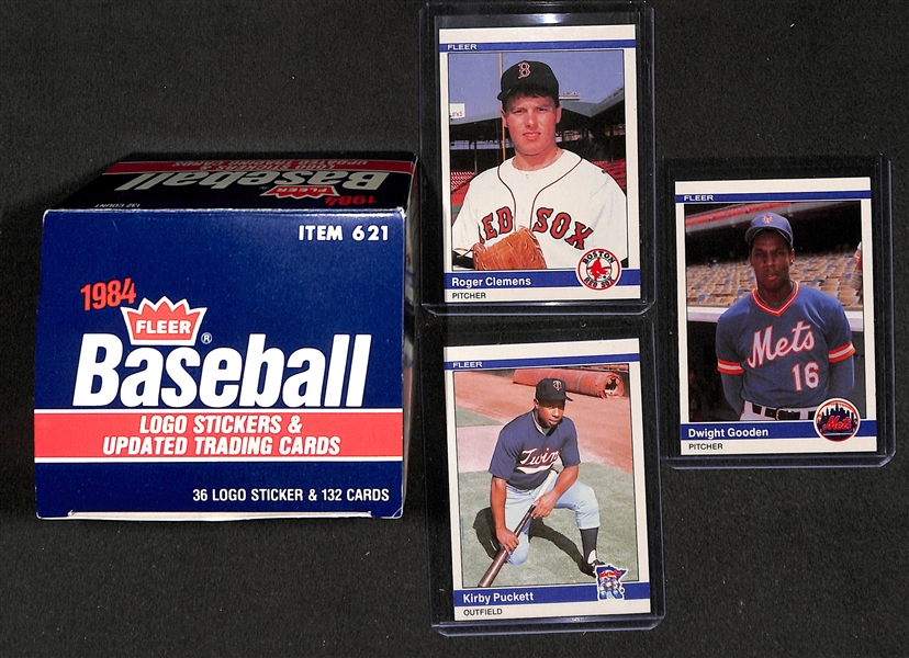 1984 Fleer Baseball Update Set w/ Clemens, Puckett, and Gooden Rookie Cards