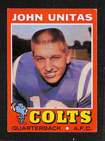 1971 Topps Football Partial Set of 224 Cards w. Johnny Unitas 