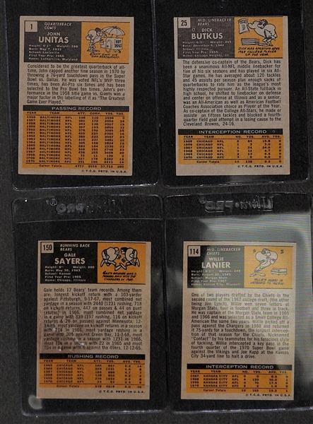 1971 Topps Football Partial Set of 224 Cards w. Johnny Unitas 