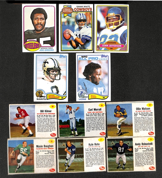 Lot of 100+ 1962 Post Football Cards & 900+ Assorted 1975-1988 Topps Football Cards