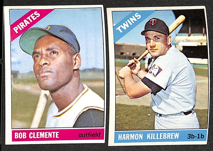 HUGE 1966 Topps Baseball Card Lot - Over 2,500 Cards inc. Clemente, Ford, Gibson and many High Numbers & Short Prints 