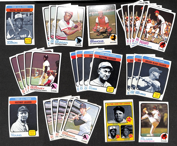HUGE 1973 Topps High-Grade Baseball Card Lot - Over 1,700 Cards!  Loaded with Multiples of Stars & Hall of Famers!