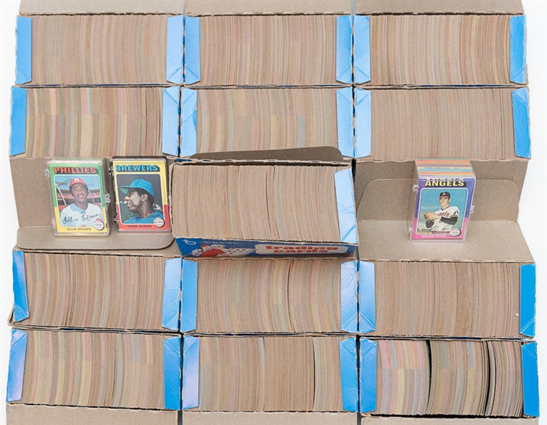 HUGE 1975 Topps High-Grade Baseball Card Lot - Approximately 6000 Assorted Cards!  Loaded with Multiples of Hall of Famers & Stars!