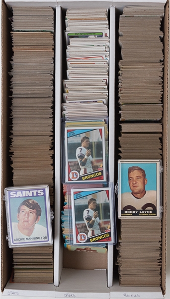 2000+ Topps Football Cards from 1961-1984 w. Stars, Including 2 John Elway Rookie Cards