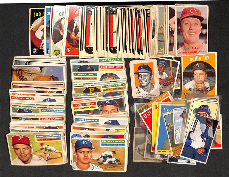 1948-1959 Assorted 180 Baseball Card Lot w. Musial