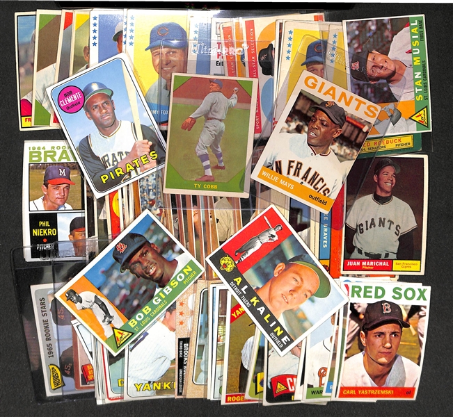 1960-1969 Assorted 75 Baseball Cards w. Clemente