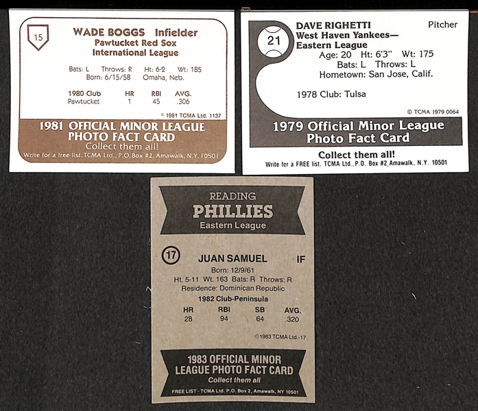 Lot of 3 Minor League Card Sets w. Wade Boggs RC