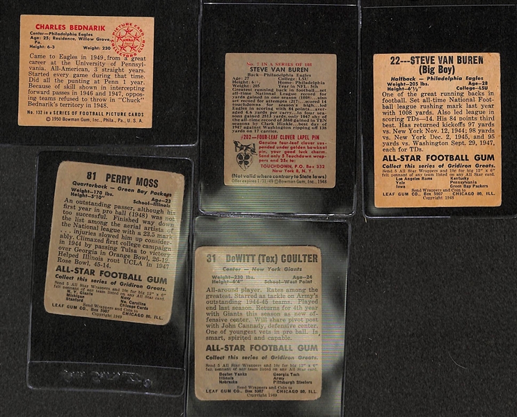 1949-1959 Assorted 60 Football Cards w. Bednarik 