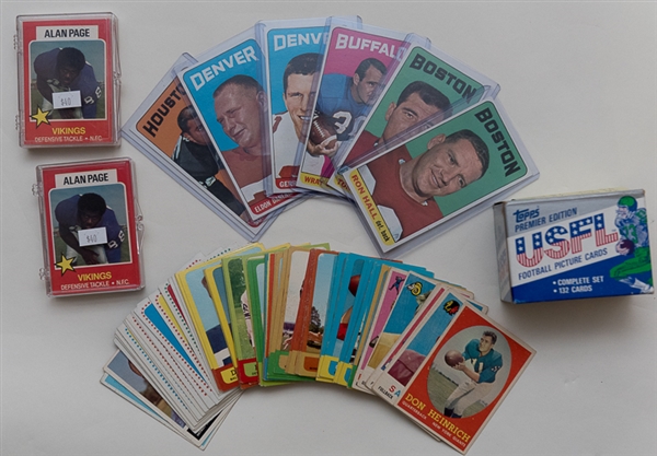 (88) 1958-65 Topps Football Cards, (2) 1974 Wonder Bread Sets, & 1 1984 USFL Partial