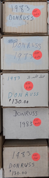 Lot Of 5 1983 Donruss Baseball Card Sets