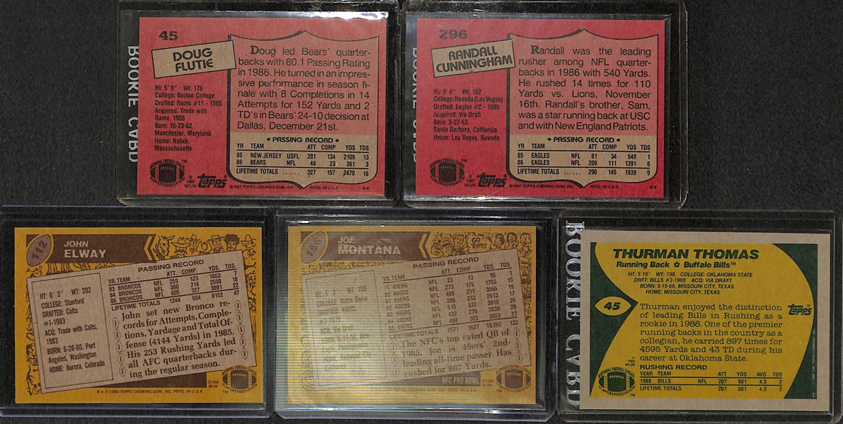 Lot Of 7 Football Partial Card Sets w. 1985 Topps