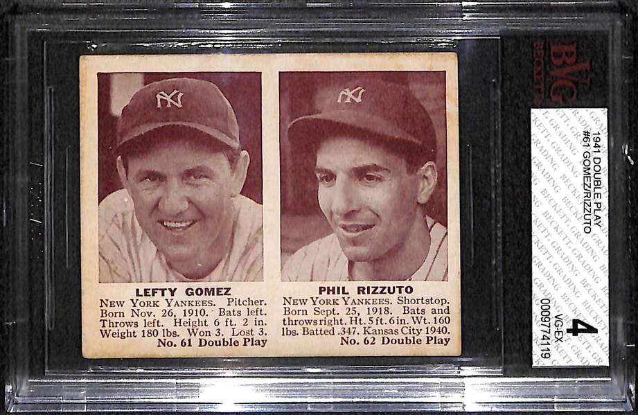 1941 Double Play #61 Lefty Gomez/Phil Rizzuto Graded SGC 4 (VG-EX)