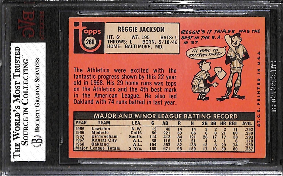 1969 Topps #260 Reggie Jackson Rookie Graded BVG 6.5 (EX-MT+)