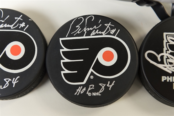 Lot of 5 Flyers Autographed Items - Bernie Parent, Eric Lindros & Bill Barber