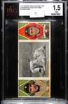 1912 Hassan Triple Folder T202 Ty Cobb & Chas. OLeary "A Desperate Slide for Third" BVG 1.5 FR