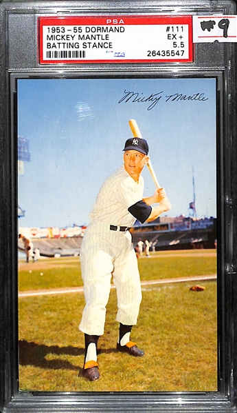 Rare 1953-55 Dormand #111 Mickey Mantle (Batting Stance) PSA 5.5 EX+