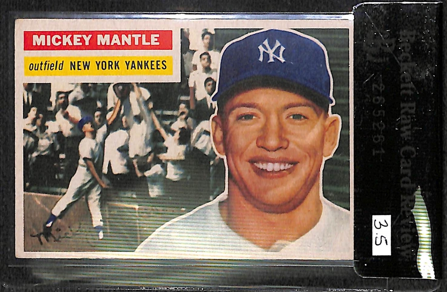 1956 Topps Mickey Mantle Card #135 BVG 3.5