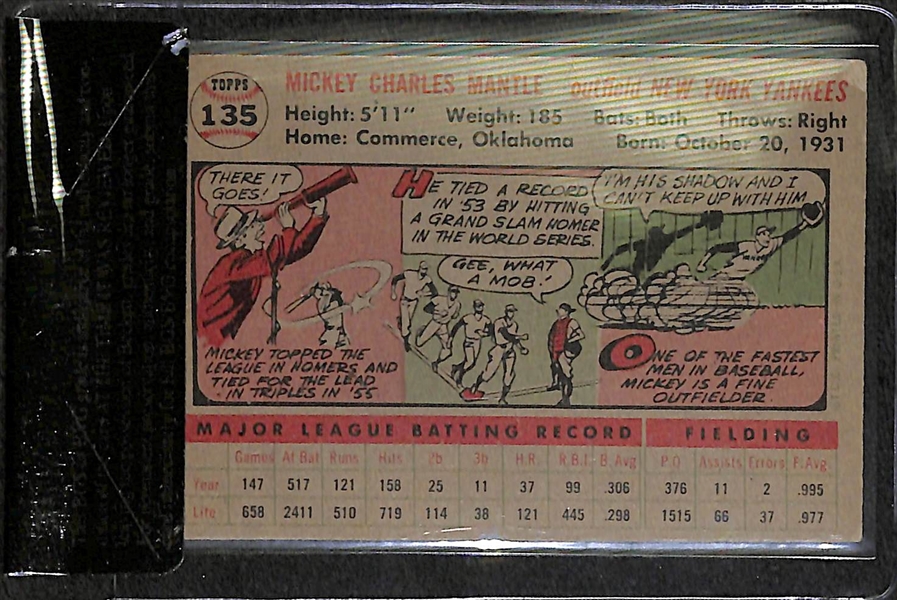 1956 Topps Mickey Mantle Card #135 BVG 3.5