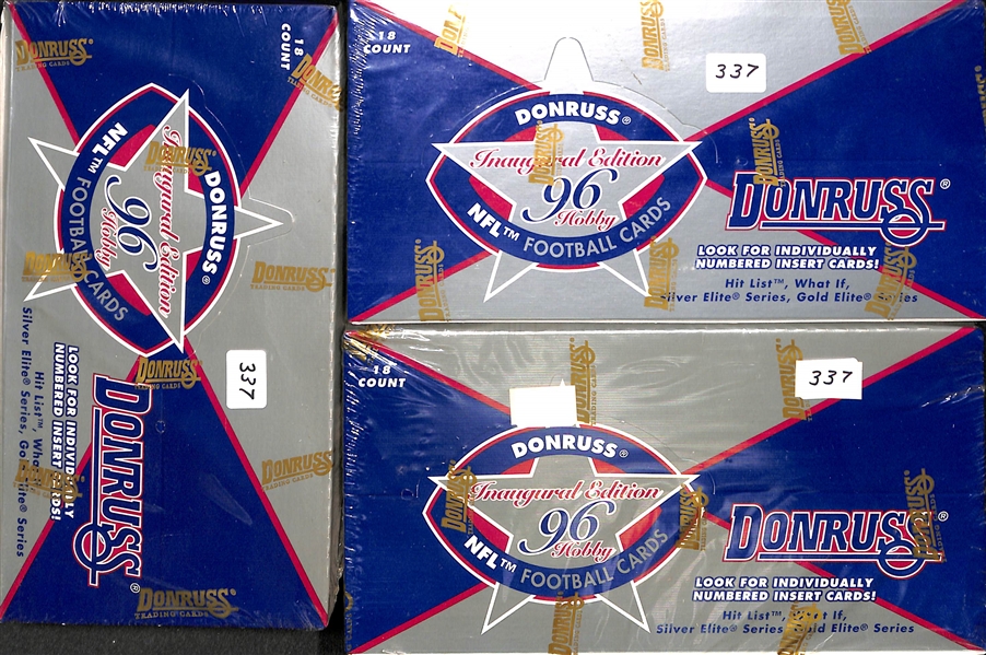 Lot of (6) Football Sealed Hobby Boxes from 1995 - 1996 (Upper Deck, Fleer, Donruss)