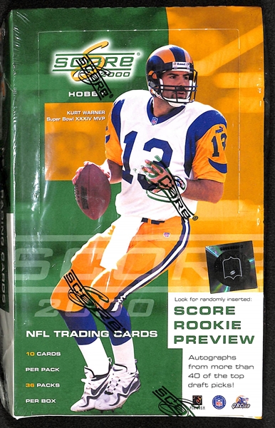 2000 Score Hobby Football Unopened Wax Box (Tom Brady's Rookie Year)